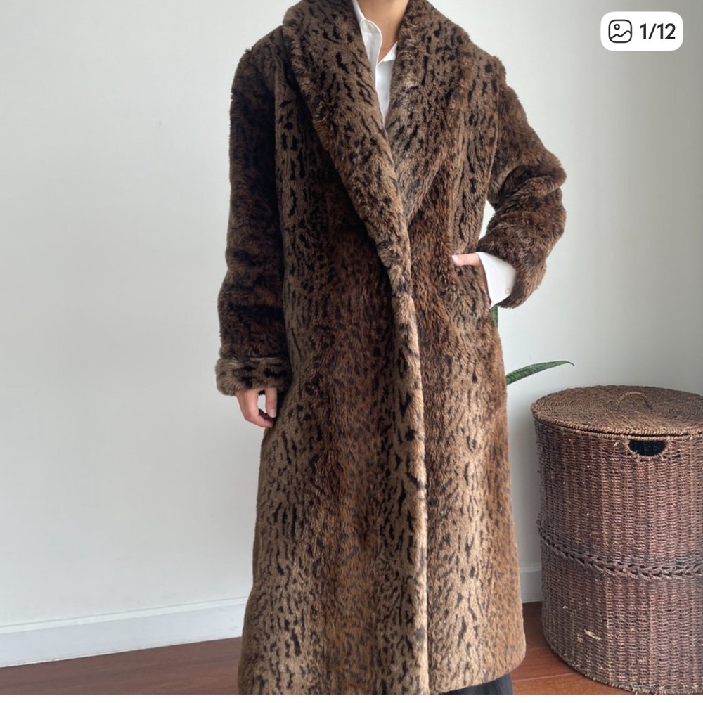 Vintage USA NWT Monterey Black fur Silky Coat Jacket Aspen Style Womens Large - Picture 11 of 11